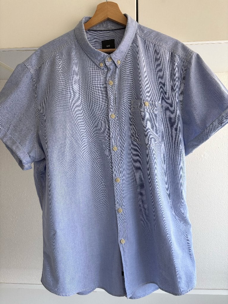 WE Fashion heren overhemd lichtblauw mt.XXL te koop, Kleding | Heren, Overhemden, Blauw, Ophalen of Verzenden, Zo goed als nieuw