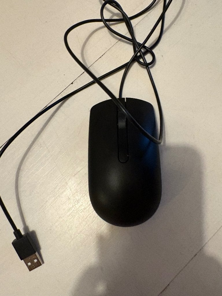 Dell USB bedrade muis – zwart, Computers en Software, Muizen, Rechtshandig, Muis, Ophalen of Verzenden, Zo goed als nieuw