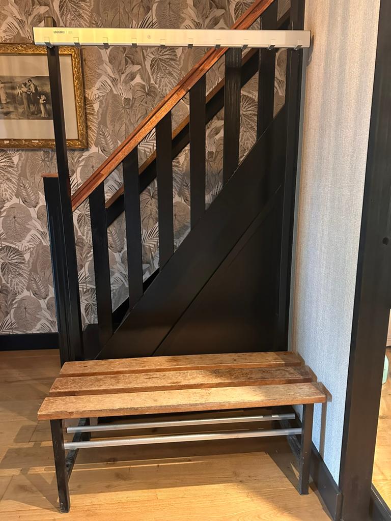 Wandkapstok met bankje en schoenenrek, Huis en Inrichting, Woonaccessoires | Kapstokken, Gebruikt, Minder dan 100 cm, Hout, Ophalen