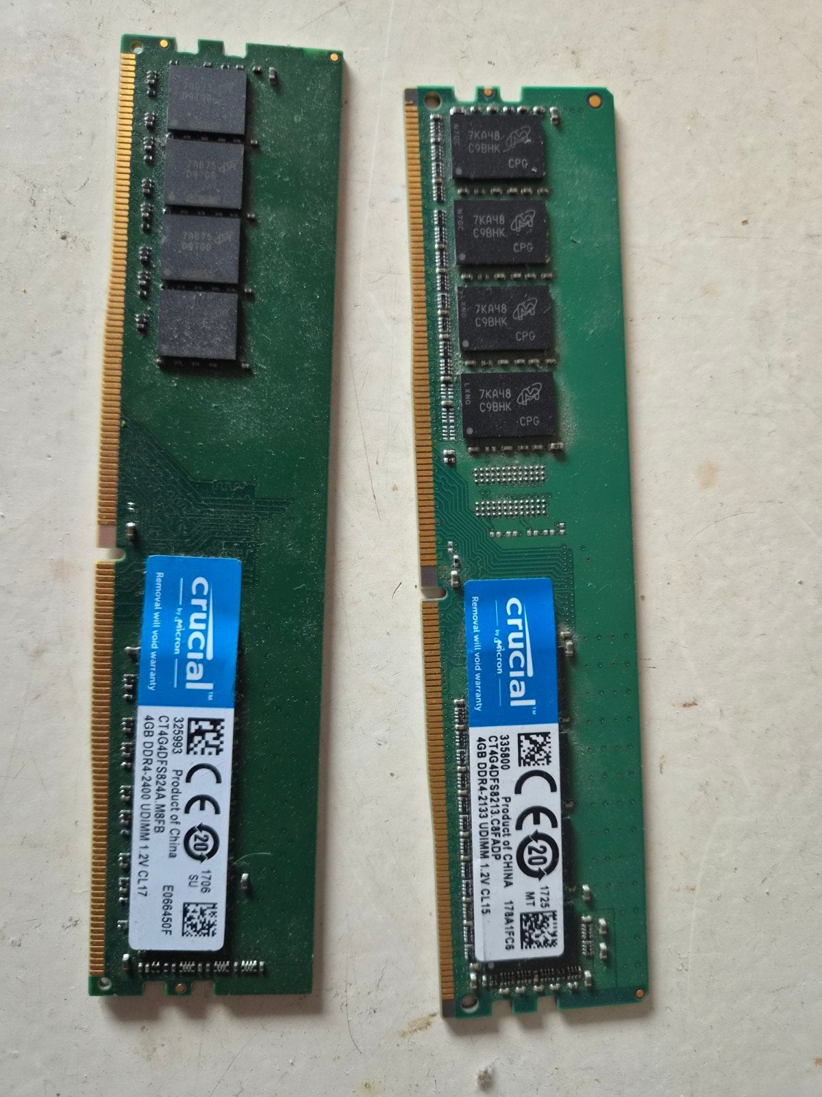 Crucial DDR4 RAM Geheugenmodules (2x 4GB), Computers en Software, RAM geheugen, Server, DDR4, Ophalen of Verzenden, Zo goed als nieuw