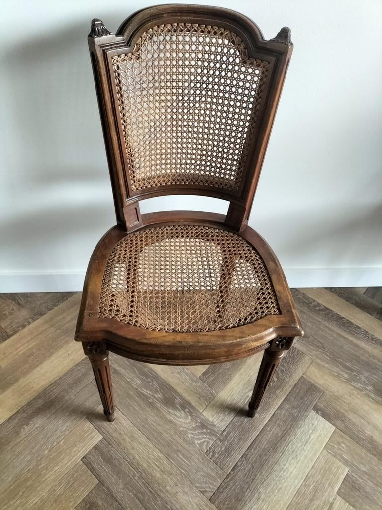 Prachtige Geka stoel – Massief Hout & Webbing – Vint, Ophalen, Gebruikt, Bruin, Eén