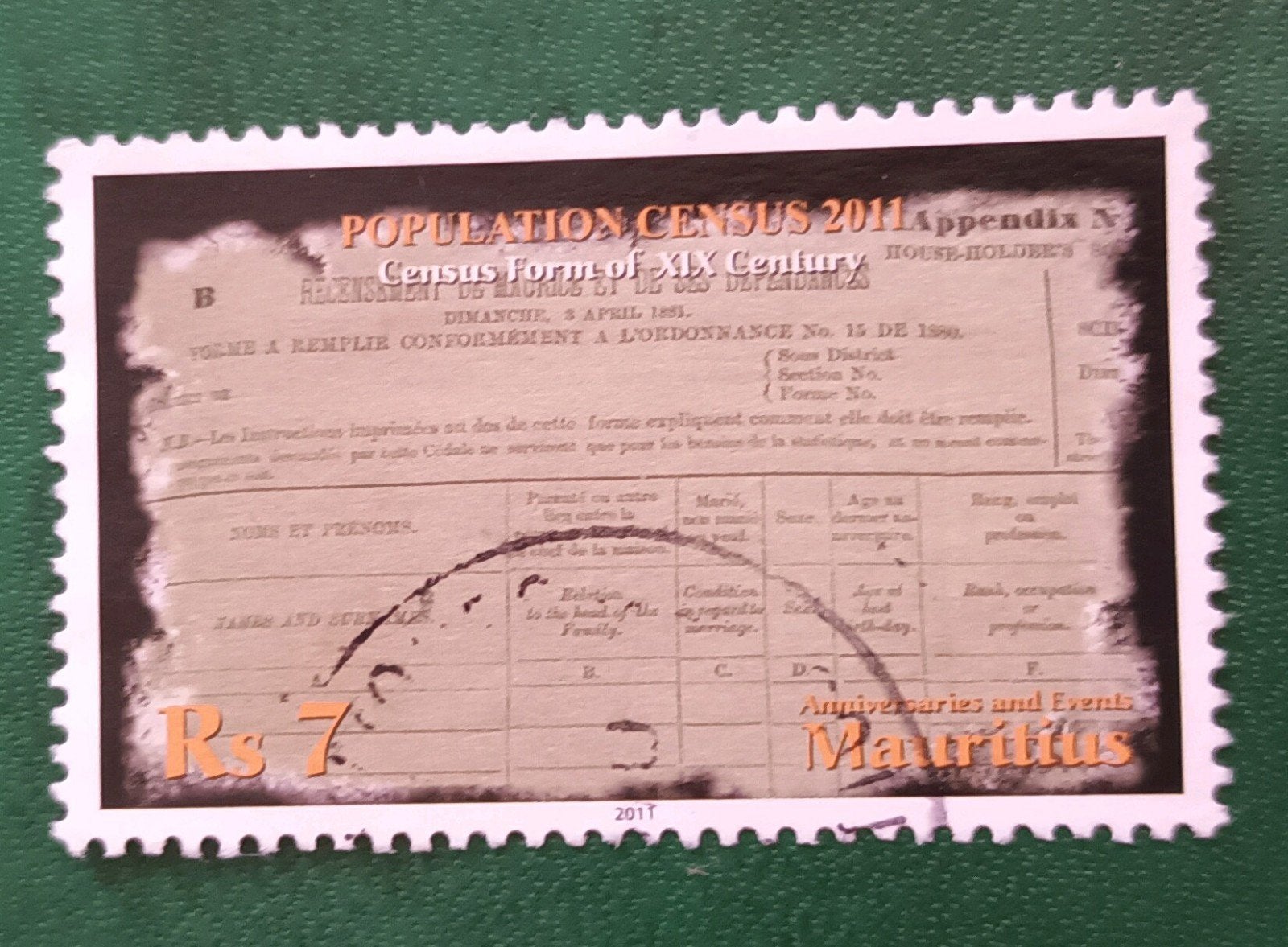 Mauritius 2011 pz population census, Verzenden, Overige landen, Gestempeld