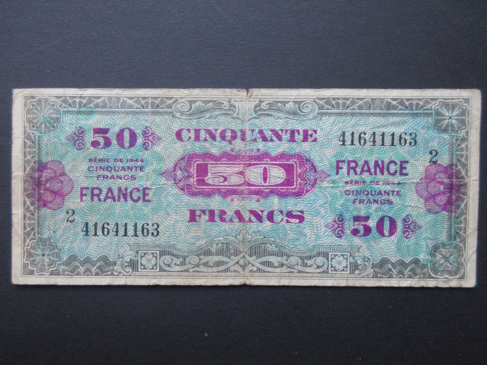 50 Francs 1944 Frankrijk AMC p122b (02) WW2, Ophalen of Verzenden, Overige soorten, Overige gebieden, Overige typen