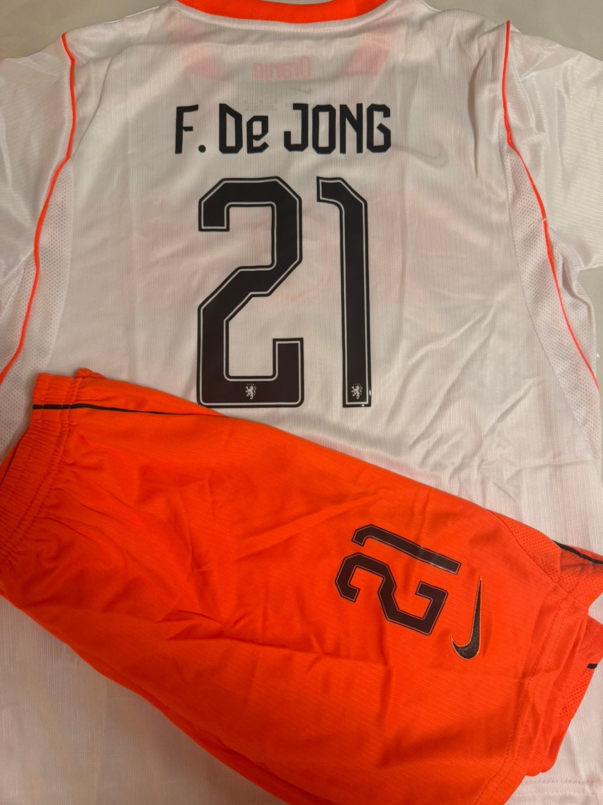 Nederlands Elftal Uitshirt Set 2026/2028 F. de Jong #21, Ophalen of Verzenden, Zo goed als nieuw, Overige binnenlandse clubs, Shirt