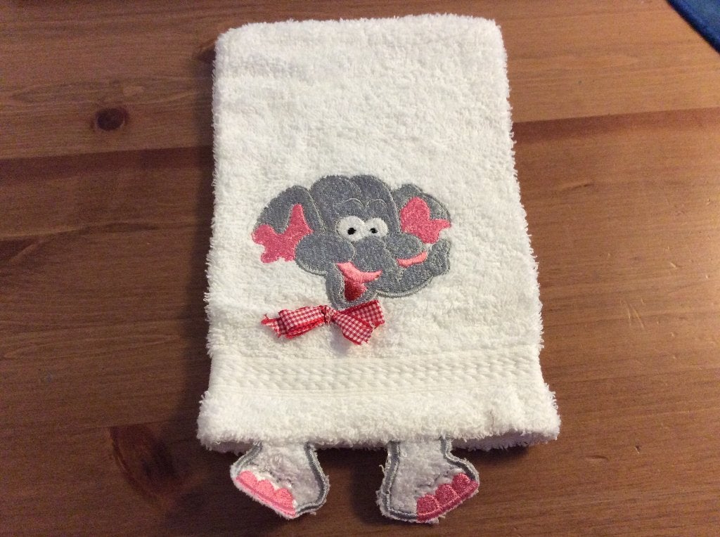 zachte kinder washand met olifant., Ophalen of Verzenden, Zo goed als nieuw, Wit