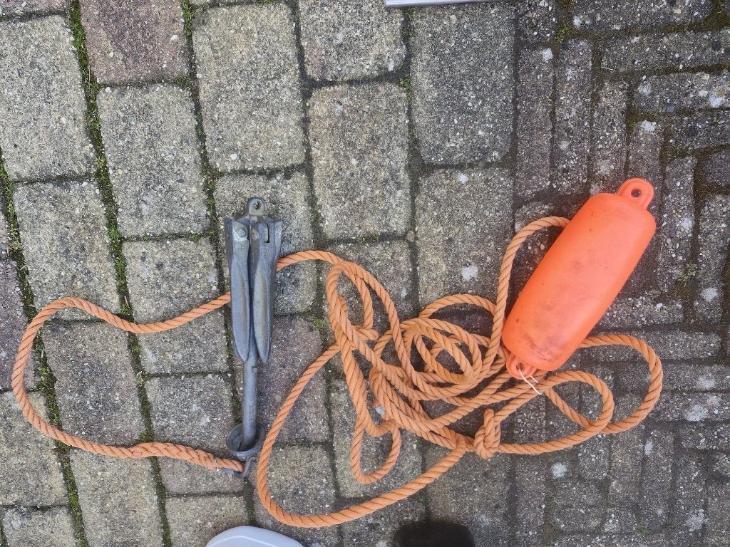 Complete ankerset | Opvouwbaar anker incl. lijn en ankerboei, Ophalen, Gebruikt, Overige typen