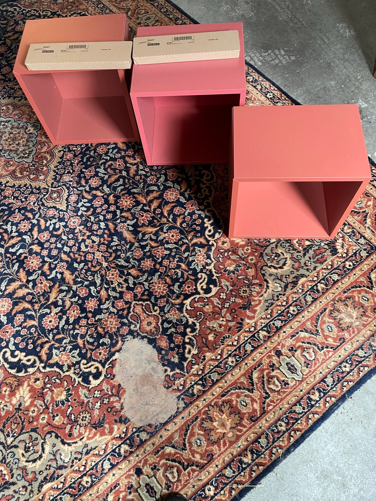 3x IKEA EKET kasten/opbergkubussen - roze/koraal, Huis en Inrichting, Ophalen of Verzenden, Zo goed als nieuw