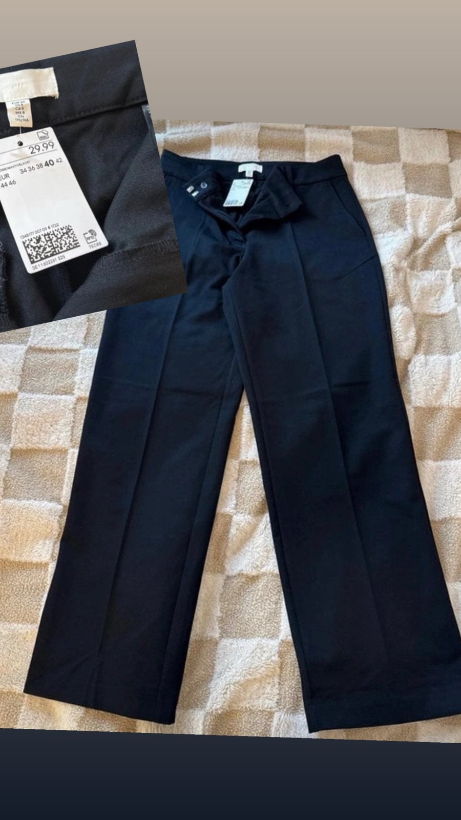 H&M elegante pantalon met wijde pijpen, nieuw met kaartje, Zwart, Maat 42/44 (L), Nieuw, Ophalen of Verzenden
