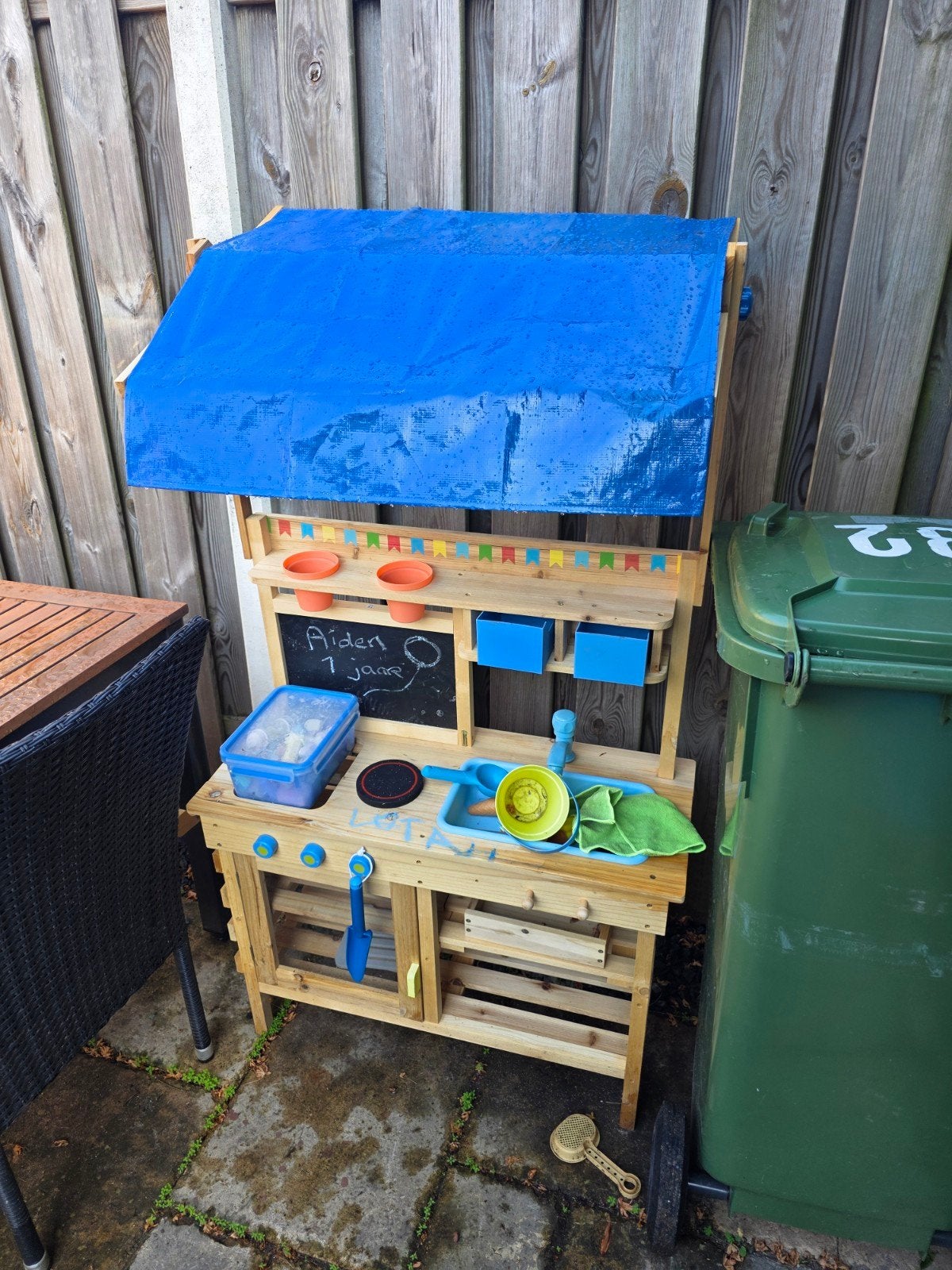 Houten buitenkeuken voor kinderen, Kinderen en Baby's, Ophalen, Gebruikt, Hout