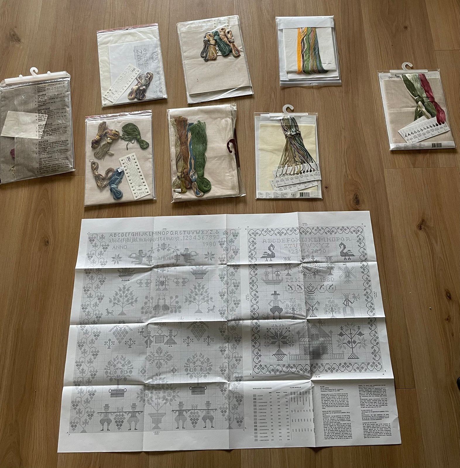 Borduren, Merklap, Patroon, Ariadne, Vintage, Hobby, Ophalen of Verzenden, Nieuw, Borduurpakket