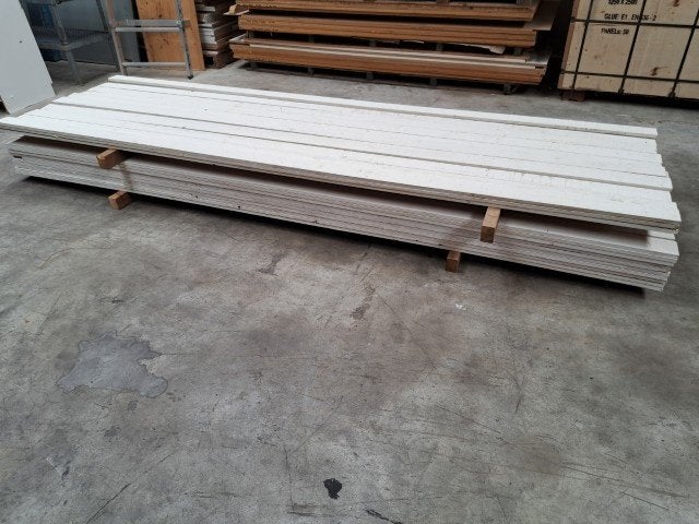 houten latten wit 9x330 cm, planken, lambrisering, Doe-het-zelf en Verbouw, Hout en Planken, Ophalen, Gebruikt, Minder dan 25 mm