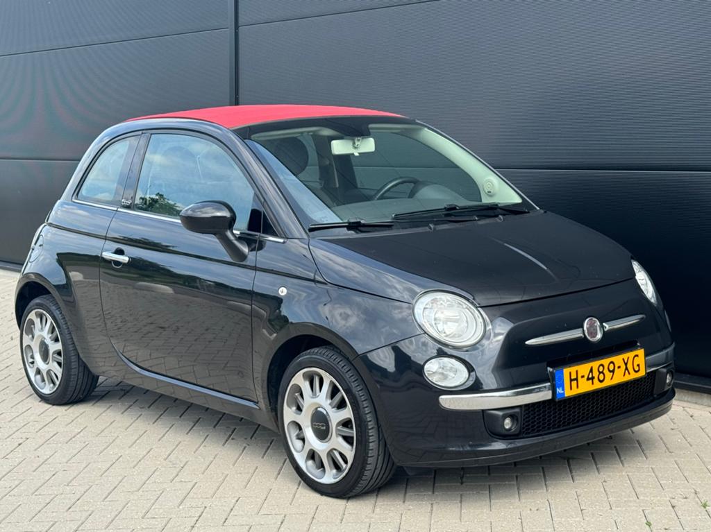 Fiat 500 1.4 16V Cabriolet Airco Parkeersensor Apk 6-3-2027, Euro 5, 4 cilinders, Zwart, Bedrijf