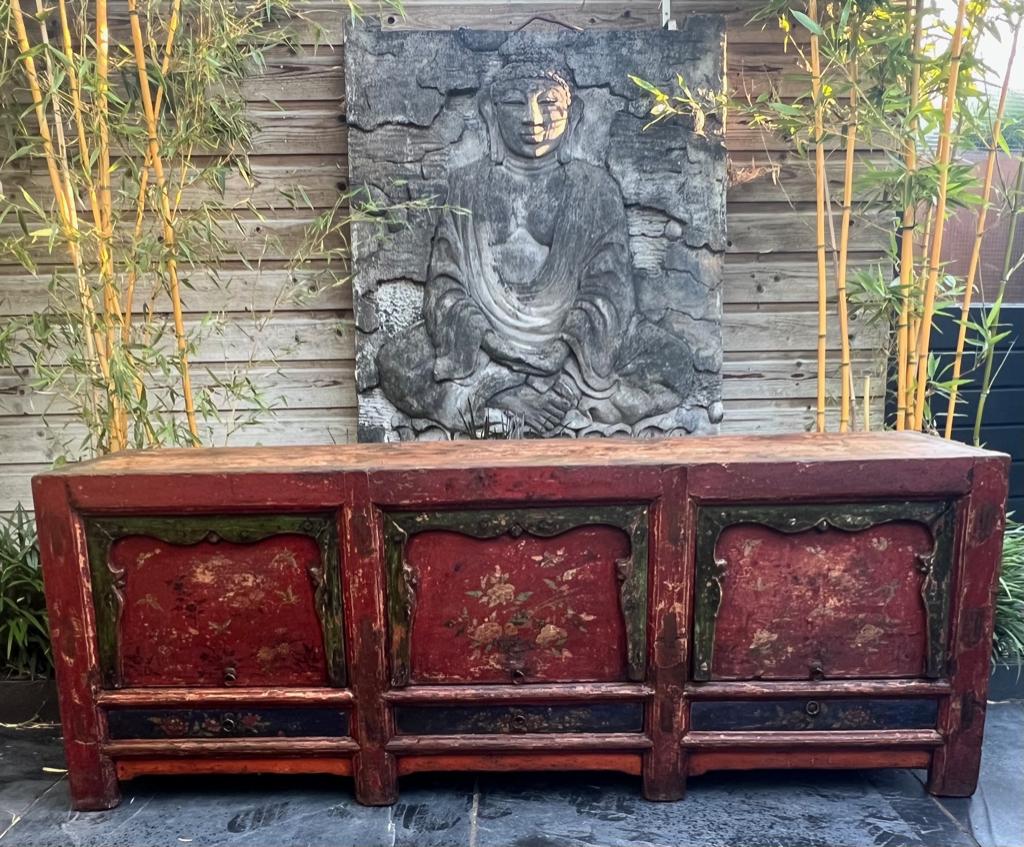 Chinees kast handbeschilderd tv kast dressoir chinese, Verburgt Vintage, Gebruikt, 150 tot 200 cm, https://verburgtvintage.nl/#contact