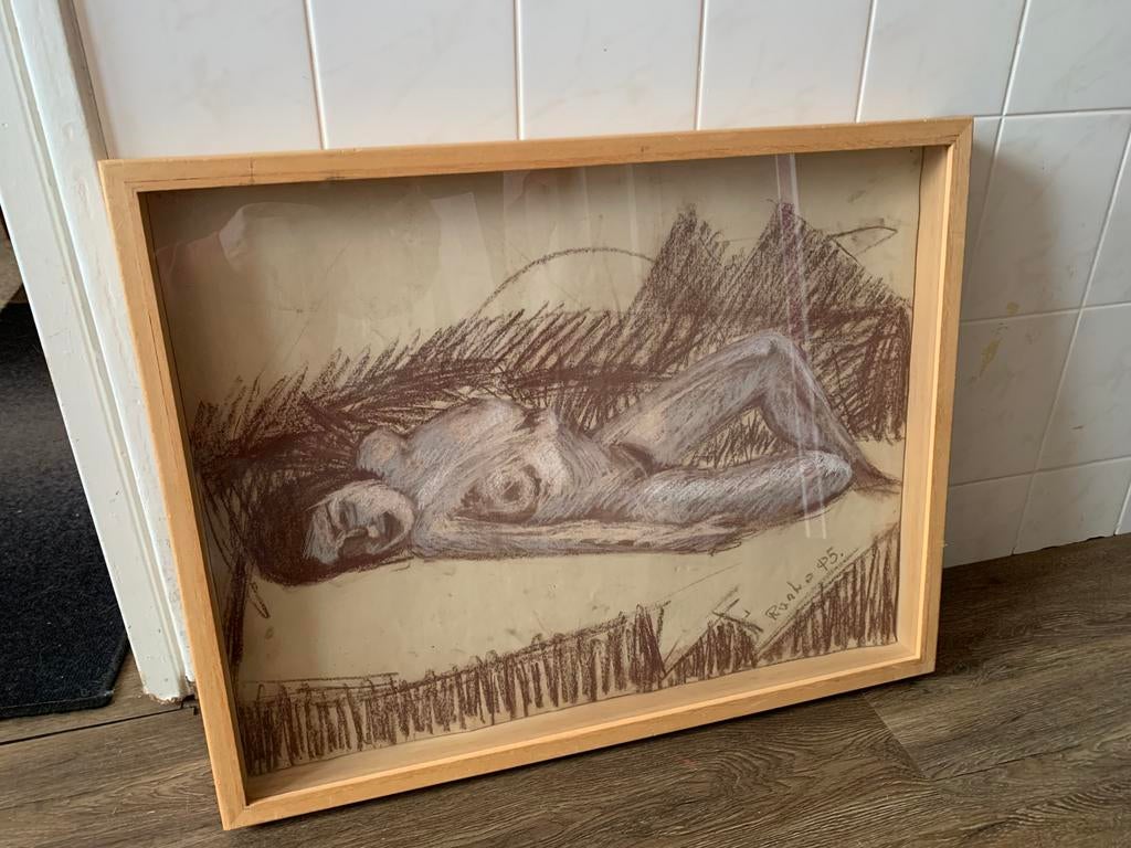 Naaktportret in baklijst, Ophalen of Verzenden