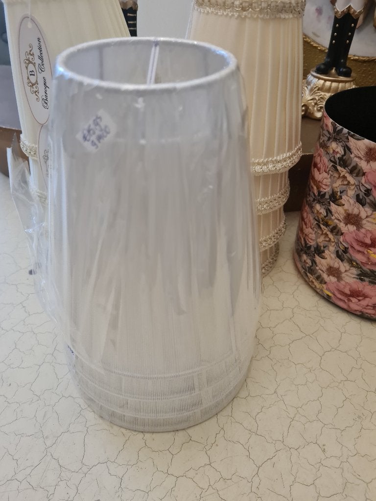 Nieuwe klem lampenkapjes Clayre & Eef p/st 15.95, Hanglamp, Heikant 21 Kaatsheuvel, 13 cm, Wit