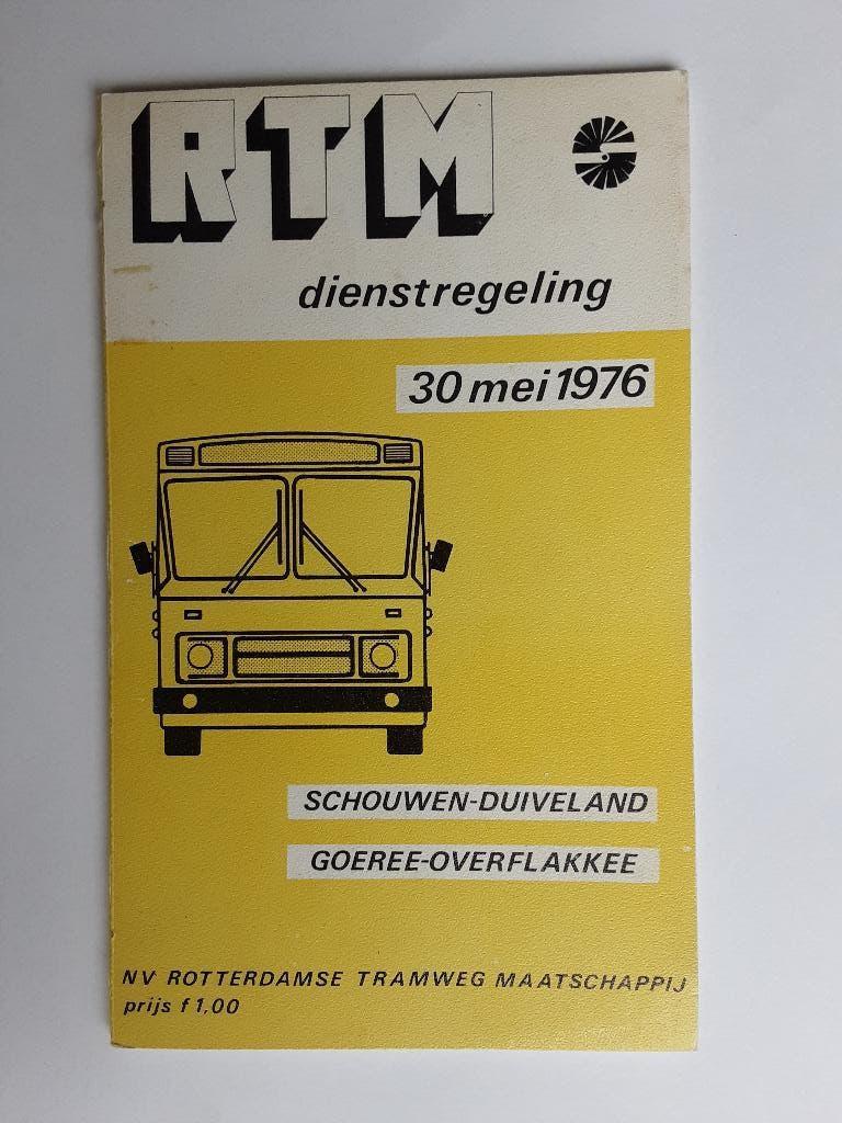 RTM SCHOUWEN-D. GOEREE-O.DIENSTREGELING INGAANDE 30 MEI 1976, Ophalen of Verzenden, Bus of Metro, Boek of Tijdschrift