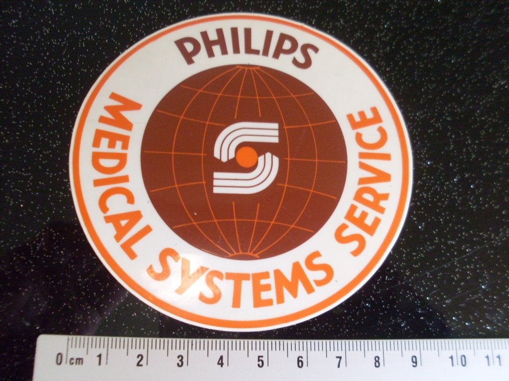 ruit sticker philips medical systems service logo, Verzamelen, Stickers, Verzenden, Zo goed als nieuw, Merk