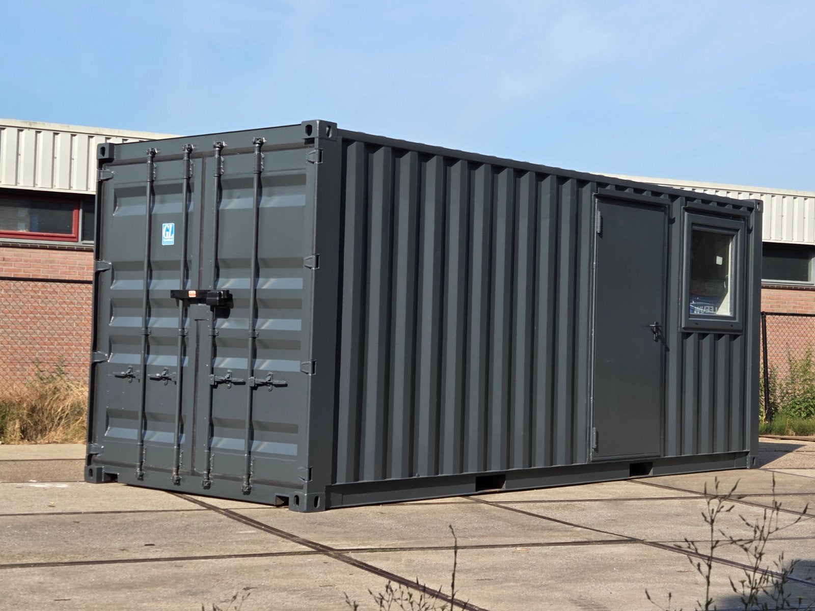 20ft geïsoleerde combicontainer antraciet ral7016