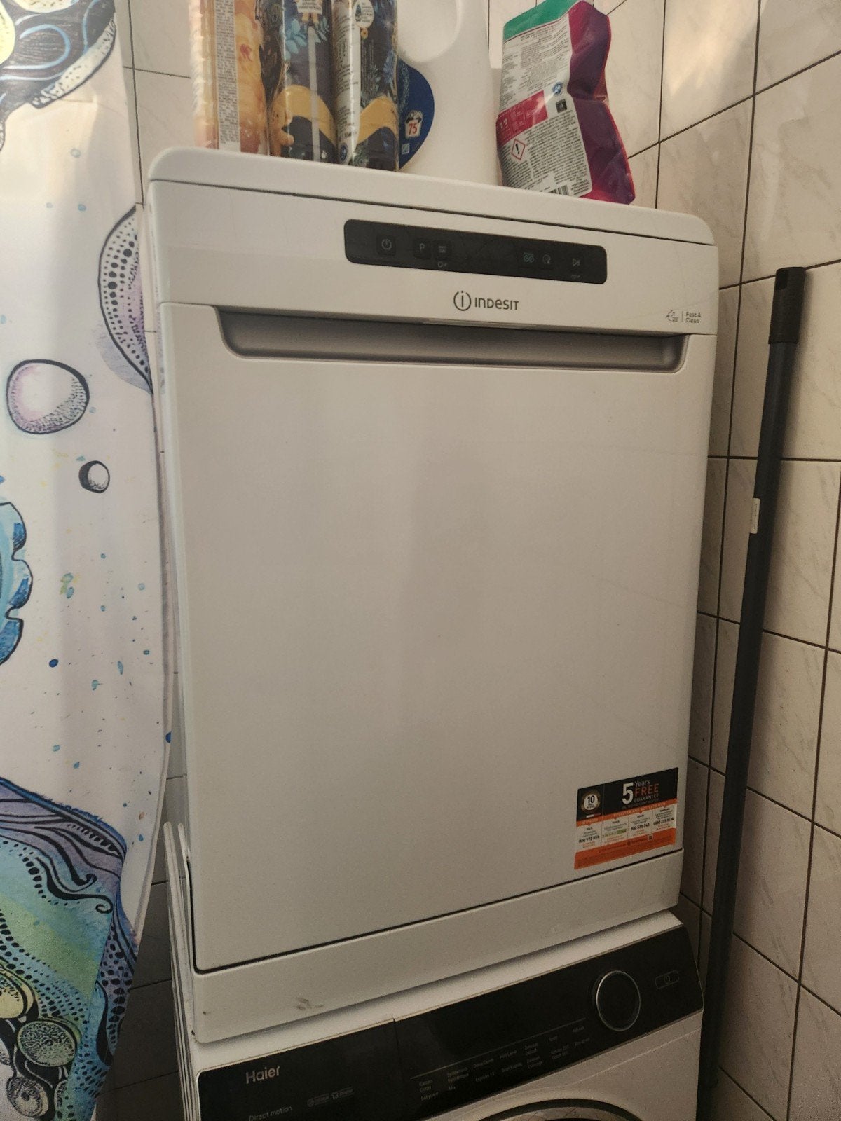 Indesit 60cm Vrijstaande Vaatwasser - Stille Klasse D, Ophalen, Gebruikt, 60 cm of meer, Minder dan 10 liter