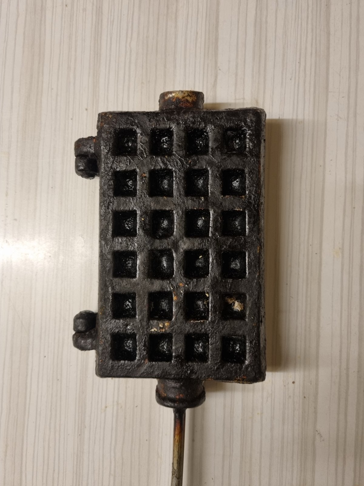 Antieke gietijzeren wafelijzers (set van 2), Ophalen, Gebruikt
