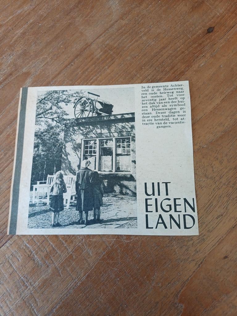 Knipsel Achterveld Hessenweg 1951, Ophalen of Verzenden, 1940 tot 1960, Knipsel(s)