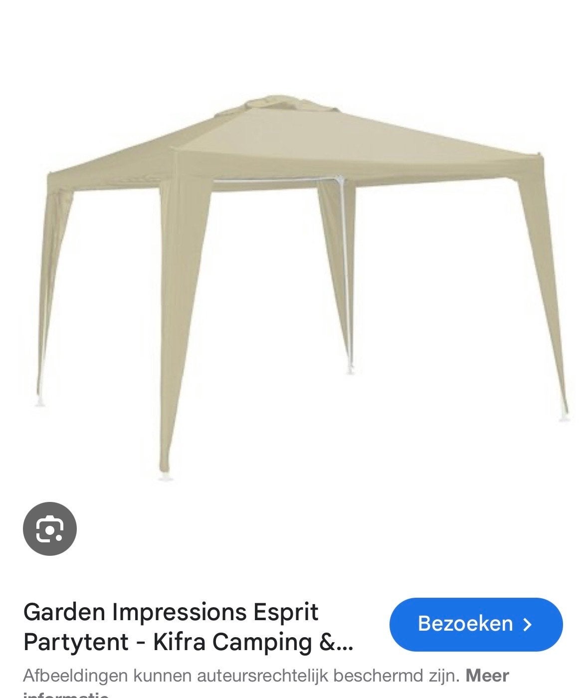 Garden Impressions Esprit Paviljoen 2x3 Ecru, Ophalen, Opvouwbaar, Minder dan 4 meter, Nieuw