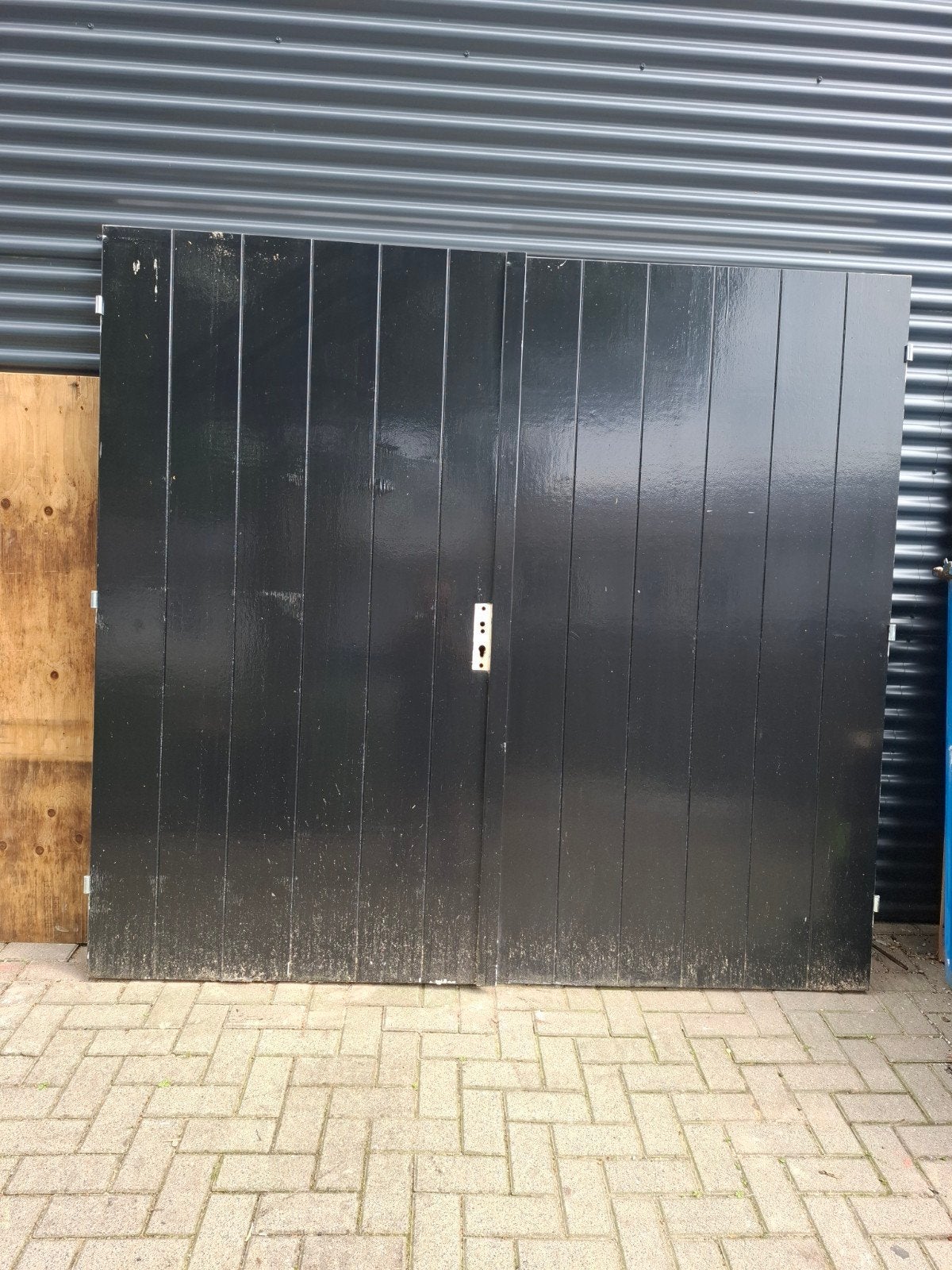 Garagedeuren  229 cm breed  210 cm hoog, Ophalen, Gebruikt, Garagedeur, 120 cm of meer