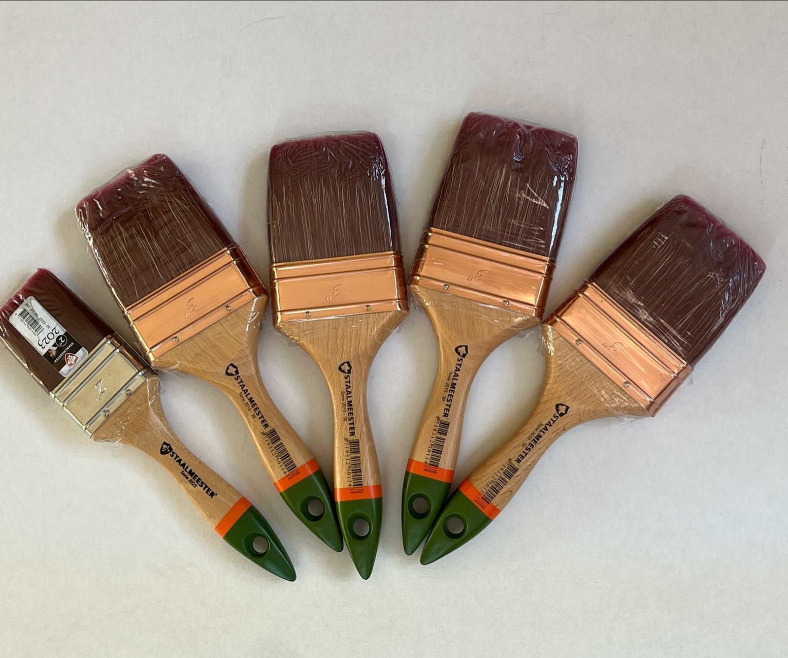 Staalmeester Platte Kwasten Set (5 stuks), Doe-het-zelf en Verbouw, Ophalen of Verzenden, Nieuw, Kwast