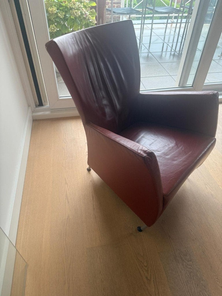 Comfortabele leren fauteuil van Montis - Windy, Ophalen, Gebruikt, 75 tot 100 cm, Modern