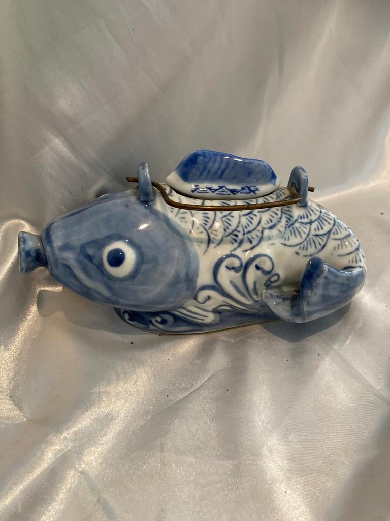 Vintage Porseleinen Koi Karper Theepot jaren 60, Ophalen of Verzenden