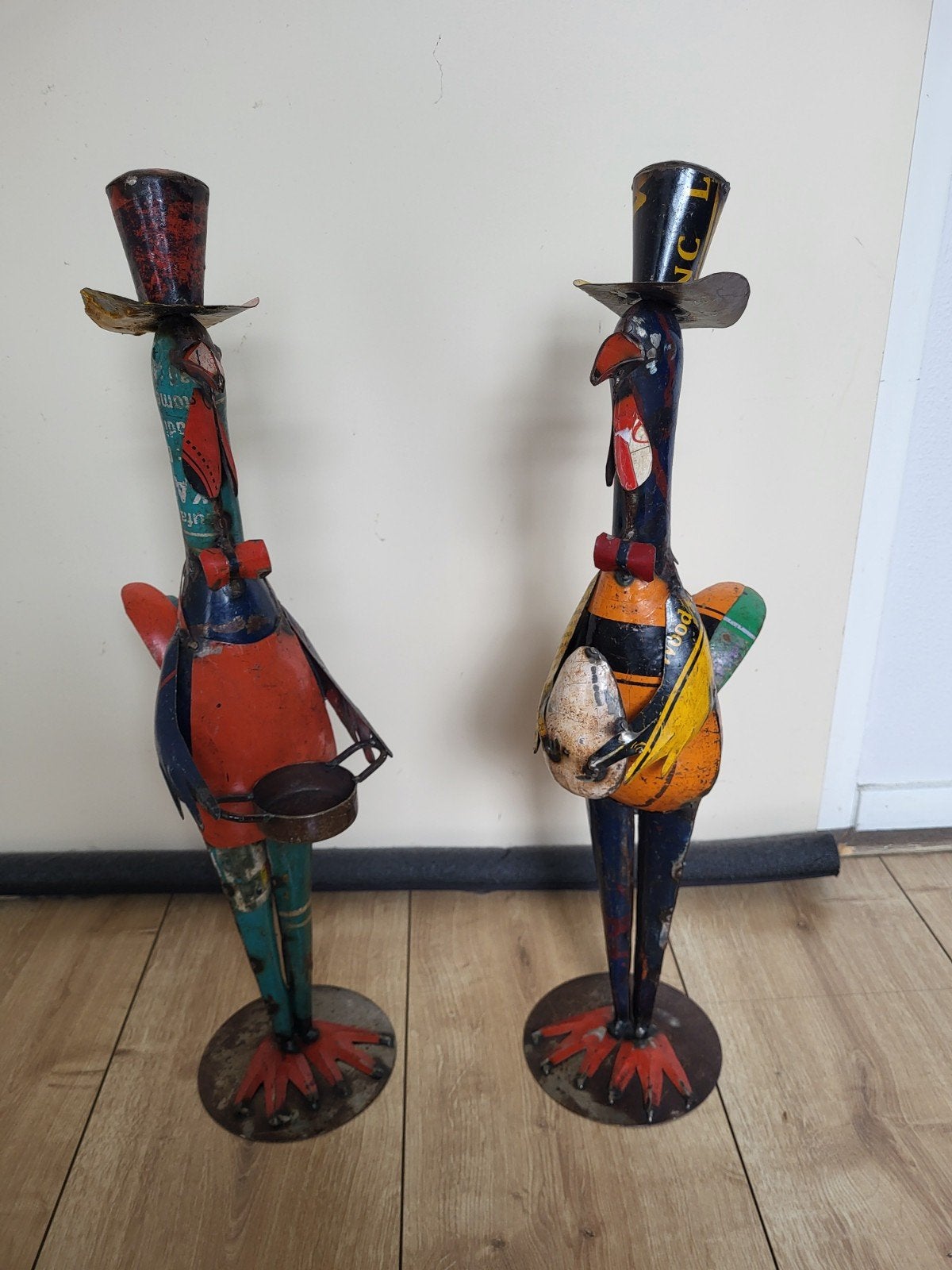 2 blikken beelden, Antiek en Kunst, Ophalen of Verzenden, Koper of Brons