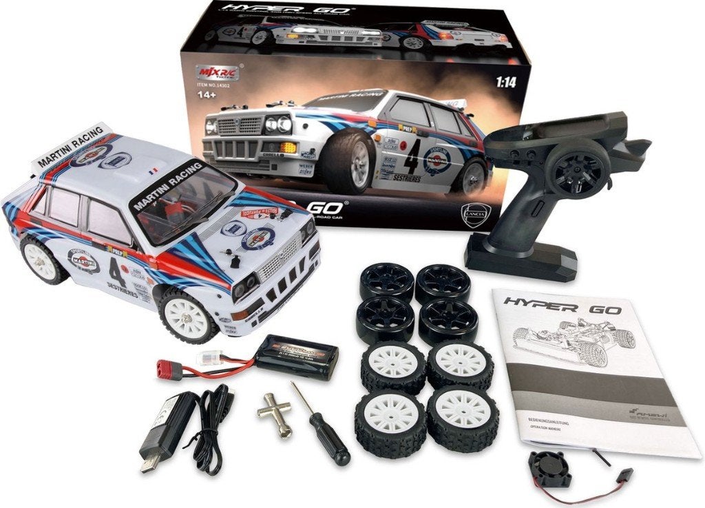MJX Hyper GO 14302 1/14 Lancia Delta Rally 4WD RTR, Schaal 1:14, Nieuw, Auto onroad, RTR (Ready to Run)