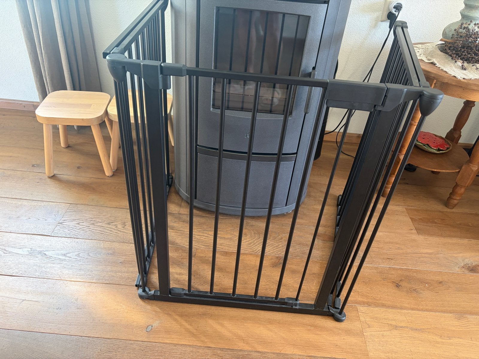 Stevig zwart metalen veiligheidshekje (2,90m breed), Ophalen, Gebruikt, Overige typen, 115 cm of meer
