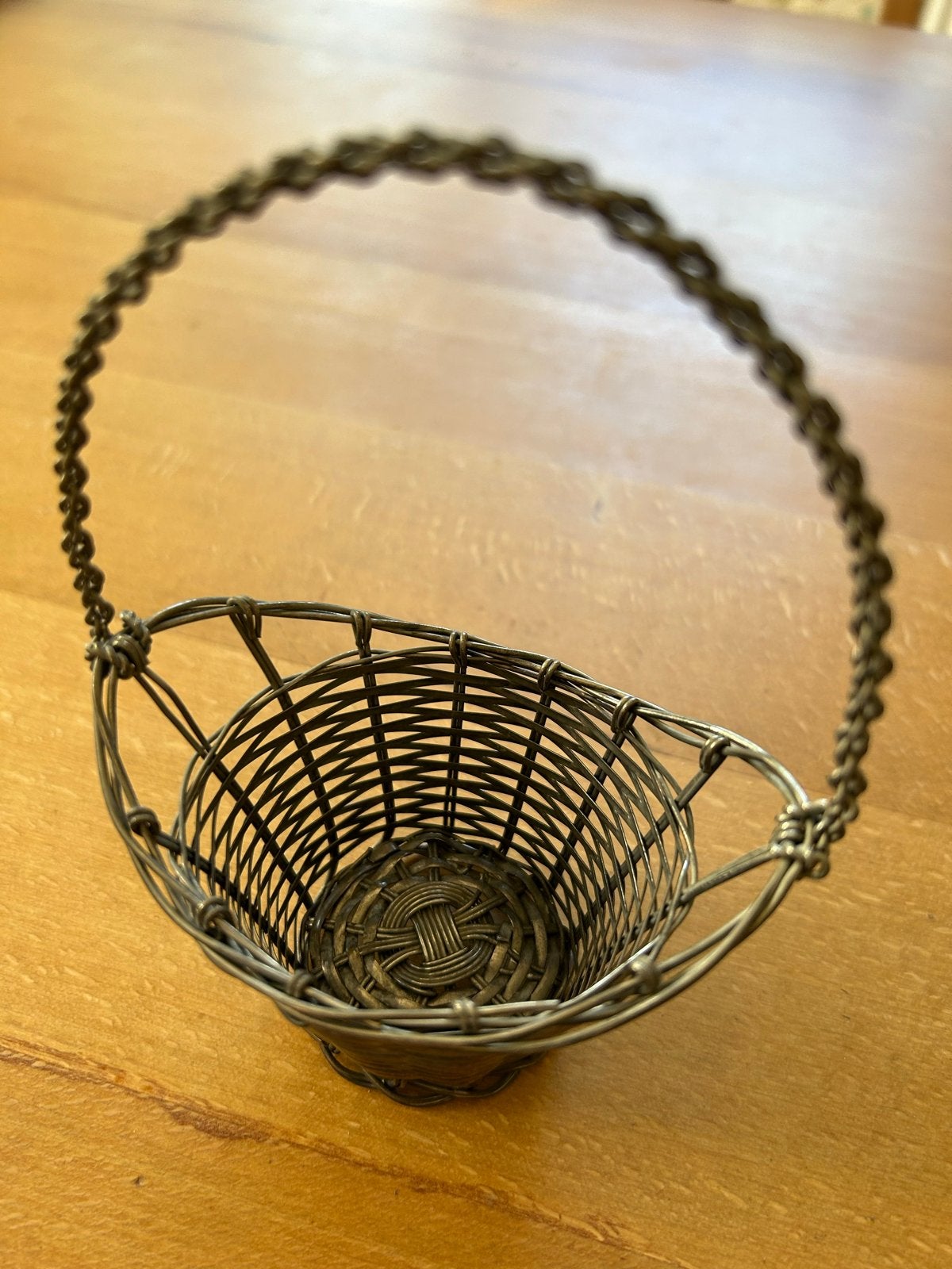 Decoratief klein Draadmandje zilverkleurig, Ophalen
