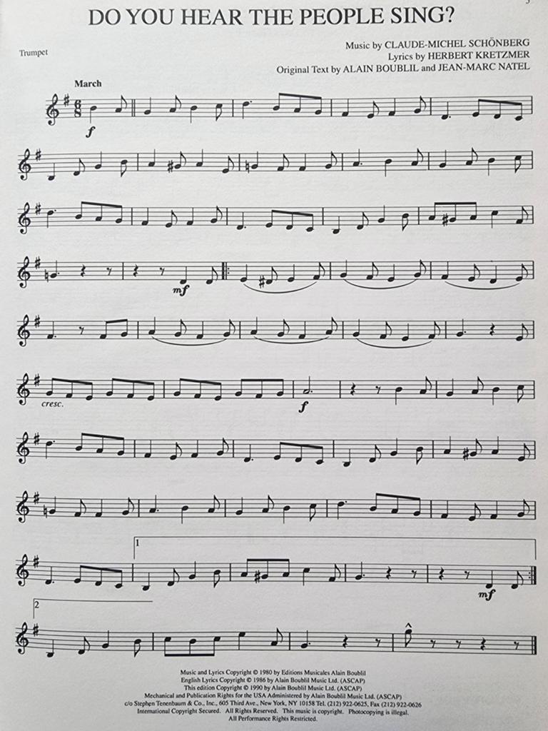 Les Misérables Trompet Bladmuziek - Div25, Gebruikt, Verzenden, Thema, Trompet