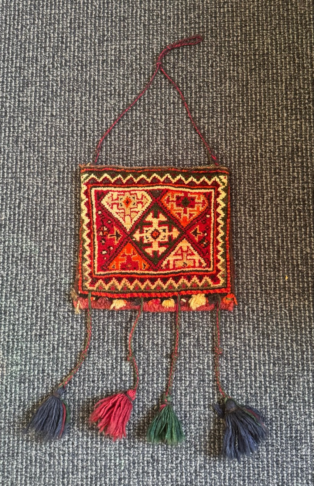Perzisch zadeltas tribaal met Kwastjes - Handgemaakt, Antiek en Kunst, Ophalen
