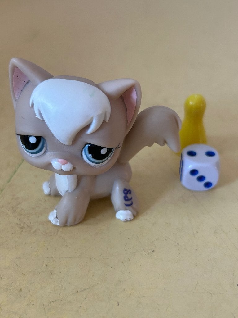 Littlest Pet Shop LPS kat 1047 - Longhair Cat beige/wit, Ophalen of Verzenden, Gebruikt