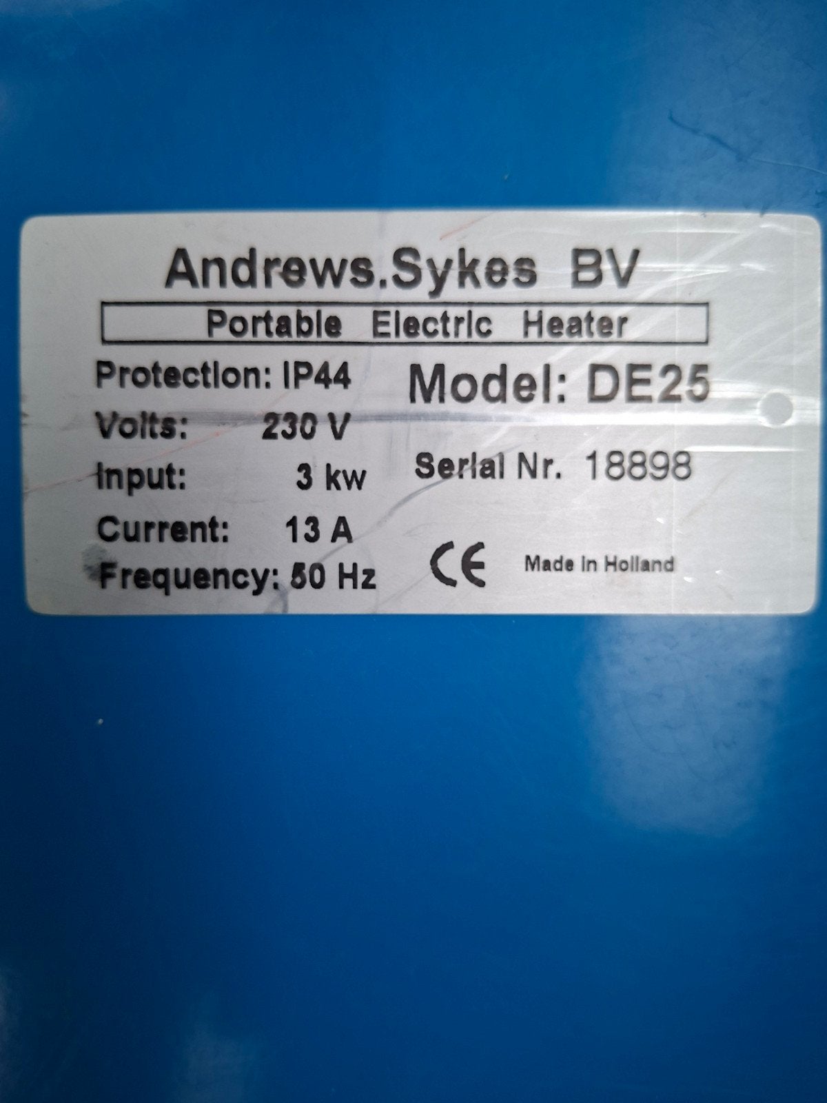 Andrews Sykes DE25 Draagbare Elektrische Kachel 3kW, Ophalen, 30 tot 80 cm, Kachel, Minder dan 60 cm