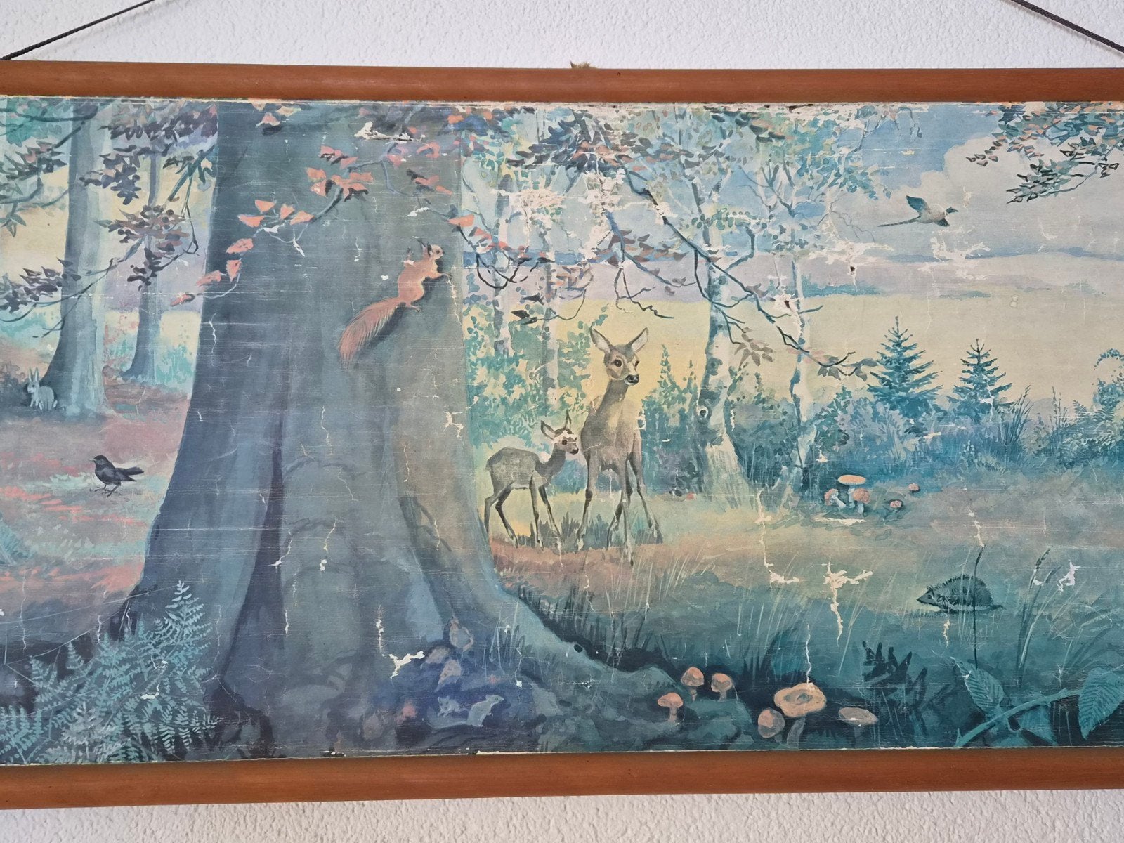 Vintage bos tafereel wandplaat van vd Hulst, Antiek en Kunst, Ophalen of Verzenden