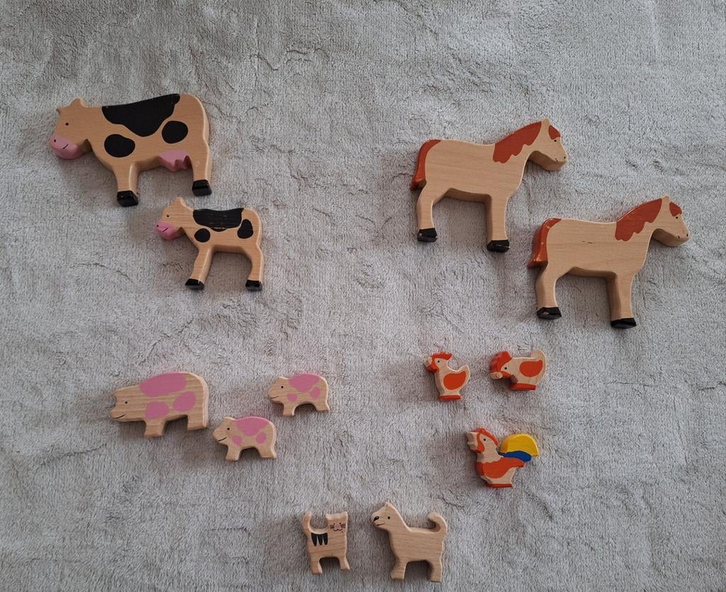 Set goki houten boerderijdieren tbv goed doel, Kinderen en Baby's, Speelgoed | Houten speelgoed, Ophalen of Verzenden