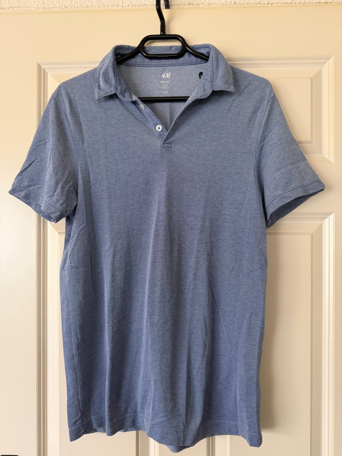 H&M Coolmax Slim Fit Polo - Maat M, Ophalen of Verzenden, Zo goed als nieuw, Maat 48/50 (M), Blauw