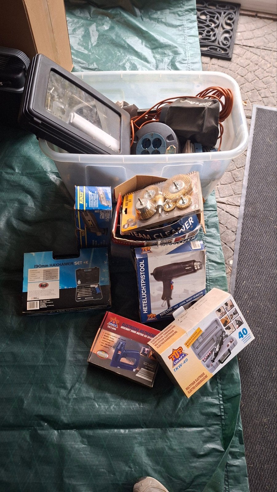 partij gereedschap en accessoires, Doe-het-zelf en Verbouw, Ophalen, Gebruikt, Tacker/nietmachine, Overige merken