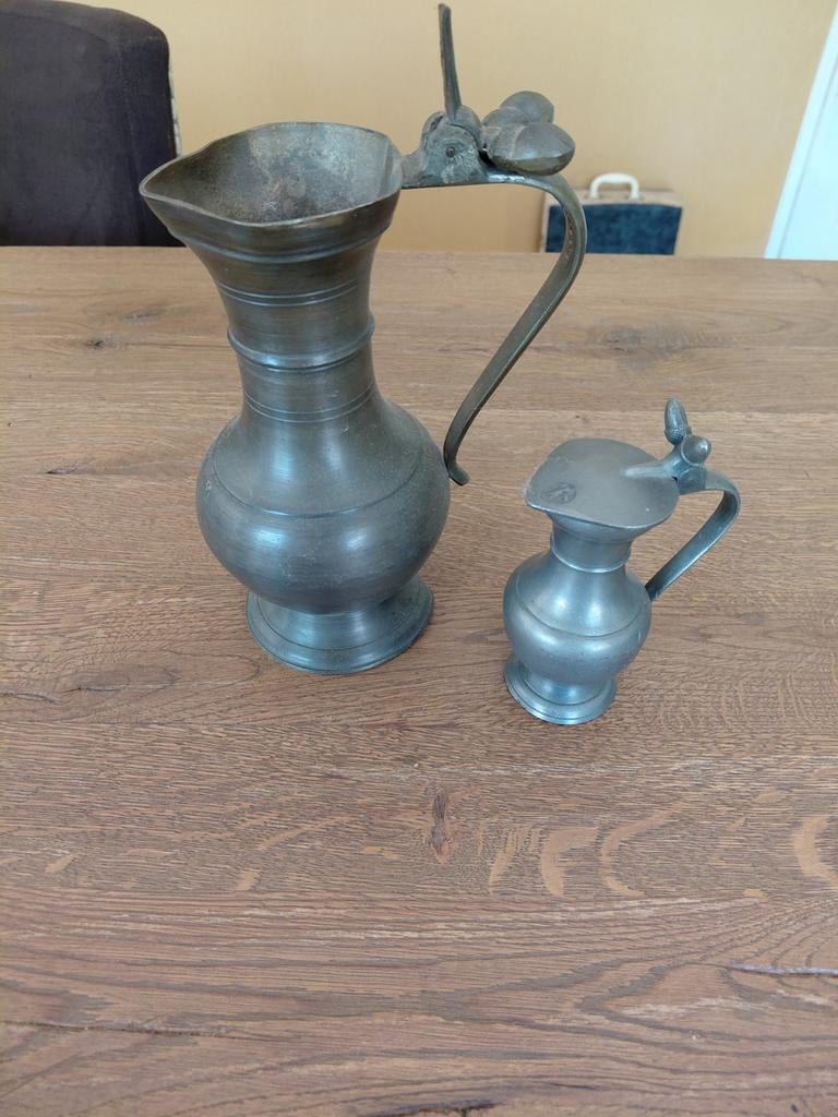 Tinnen kannen set - Antiek en decoratief, Antiek en Kunst, Ophalen of Verzenden