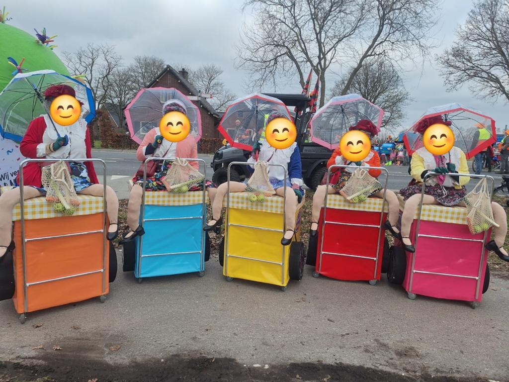 Complete loopgroep groep 5 personen - Golden Oldies, Kleding | Dames, Carnavalskleding en Feestkleding, Ophalen of Verzenden, Zo goed als nieuw