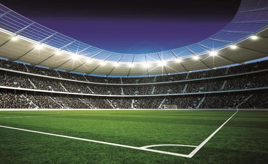 Voetbal vlies behang stadion 2, Voetbal VLIES fotobehang,, Verzenden, Minder dan 10 m², Kinderkamer, Voetbalkamer, voetbalbehang, voetbal