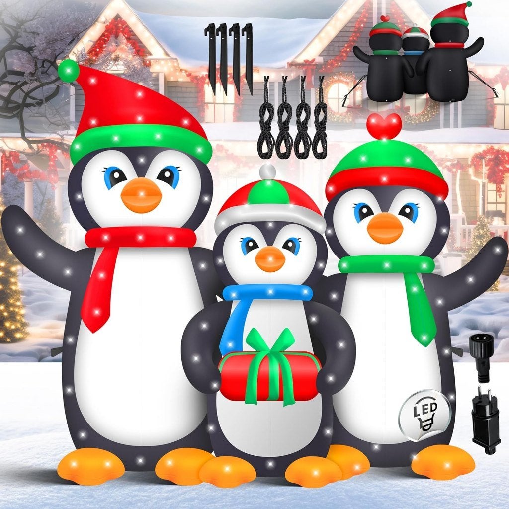 XXL Opblaasbare Kerst Pinguïns Familie. Met Ledverlichting., Ophalen of Verzenden, Nieuw