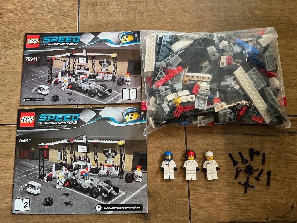 Lego Speed Champions - 75911 - McLaren Mercedes Pit Stop, Compleet, Lego, Lego.com/service, Zo goed als nieuw