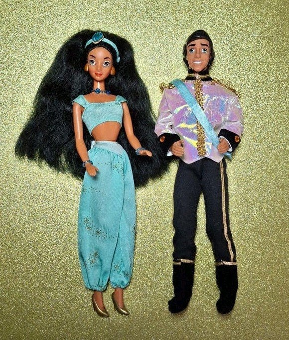 Vintage Mattel Disney Barbie  Prinses Jasmine en Prins, Verzamelen, Poppen, Ophalen of Verzenden, Zo goed als nieuw, Fashion Doll