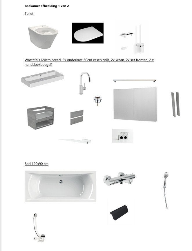 Sanitair-wastafel-douche | Badkamer + Toilet ---> T.E.A.B., Ophalen, Nieuw, Met douche