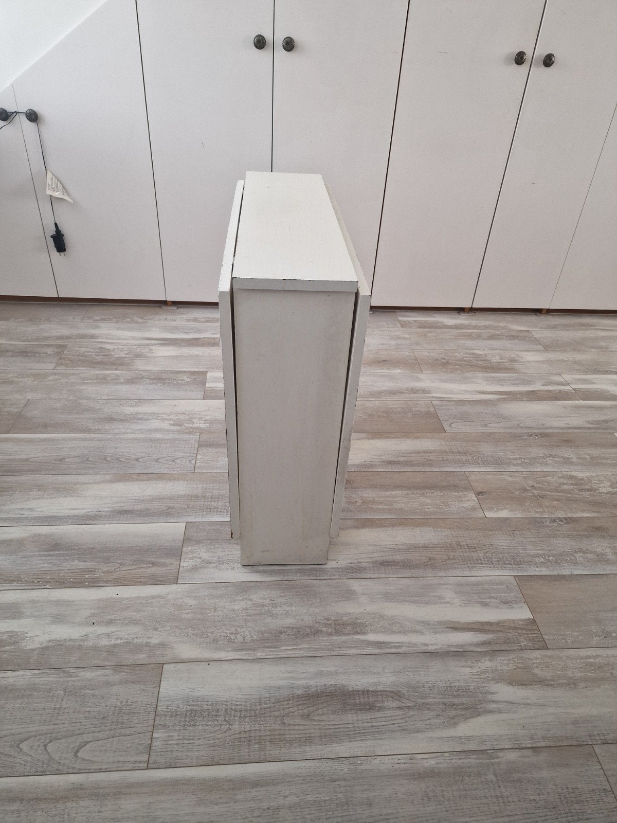 Foto 4 van inklapbare tafel, wit  2 (bladen) van 59cm  + 21 cm(tussenst
